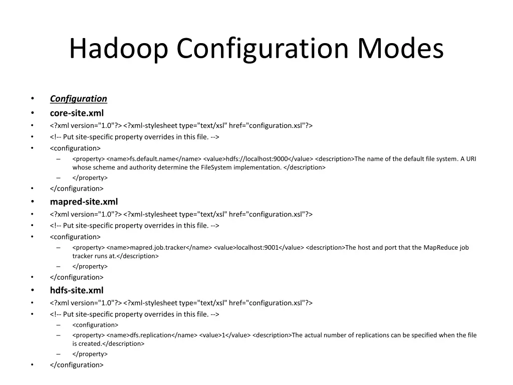 hadoop configuration modes 2