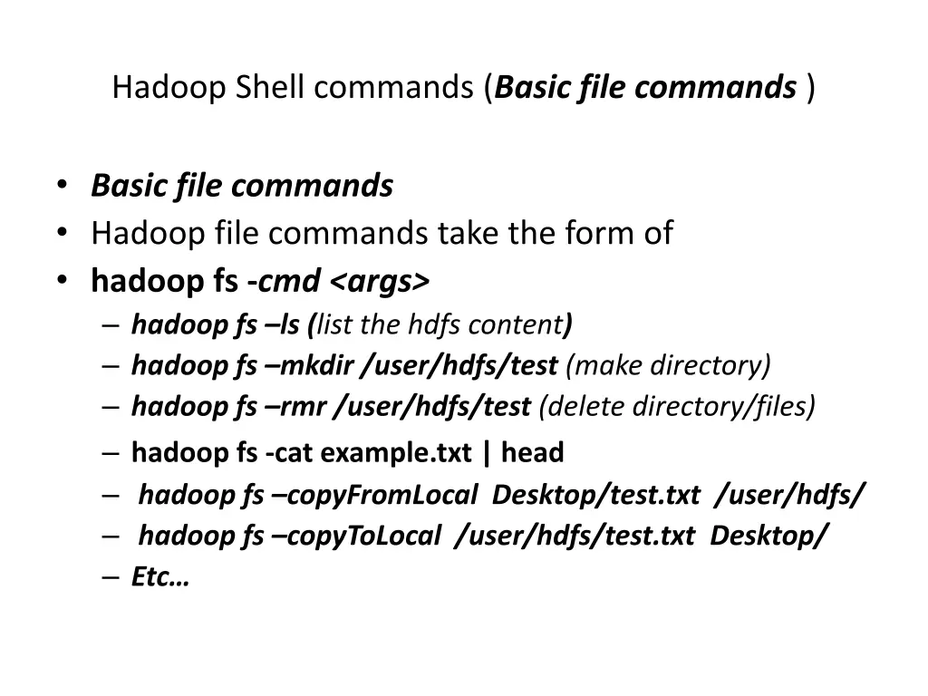hadoop shell commands basic file commands