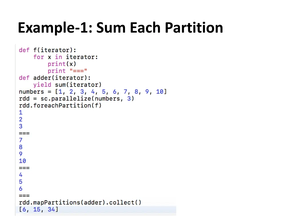 example 1 sum each partition
