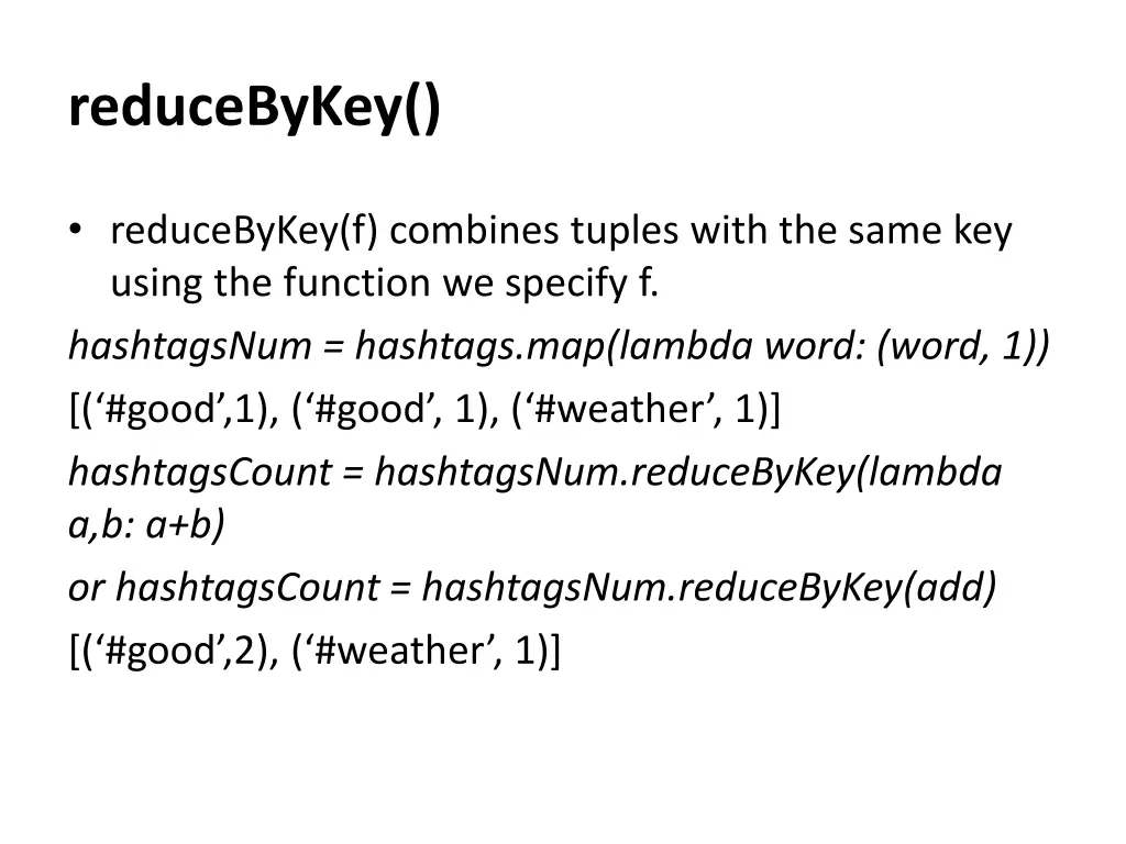 reducebykey