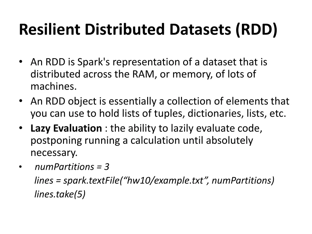 resilient distributed datasets rdd