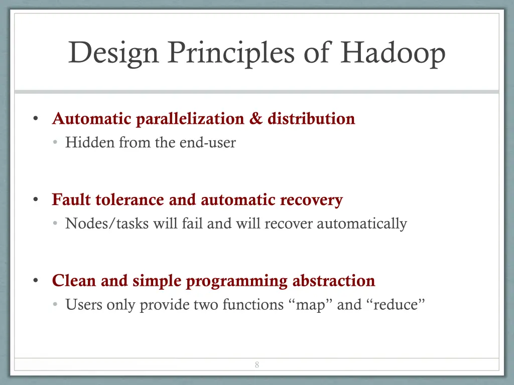 design principles of hadoop 1