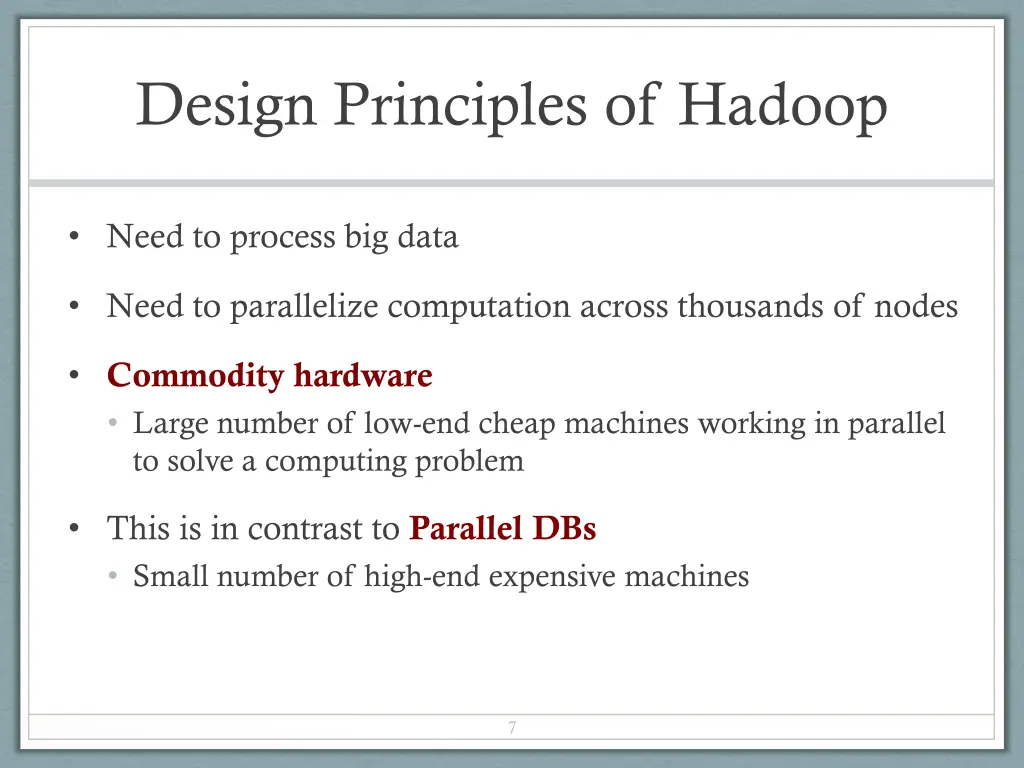 design principles of hadoop
