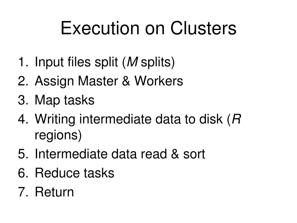 execution on clusters