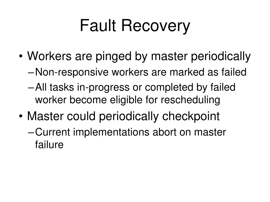 fault recovery