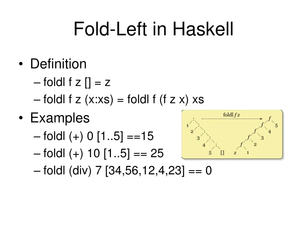 fold left in haskell