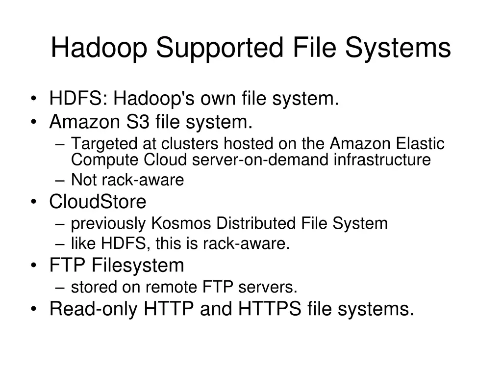 hadoop supported file systems