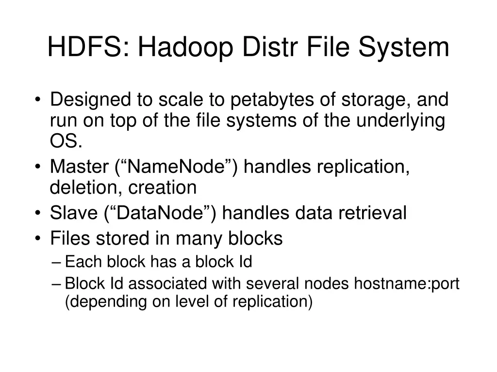 hdfs hadoop distr file system