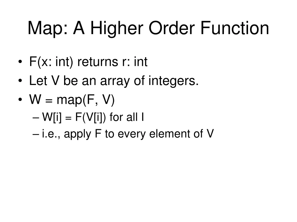 map a higher order function