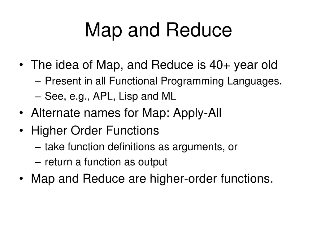 map and reduce