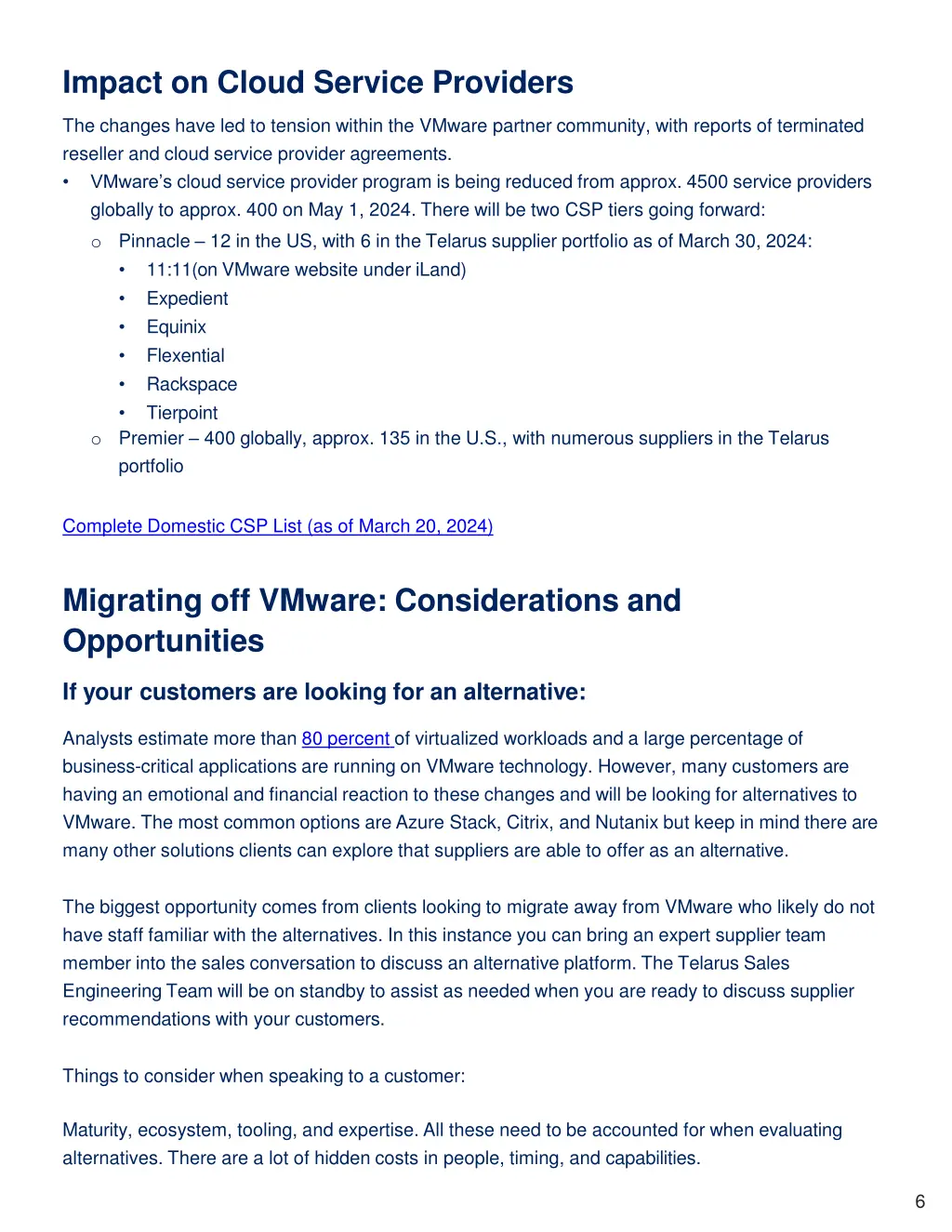 impact on cloud service providers