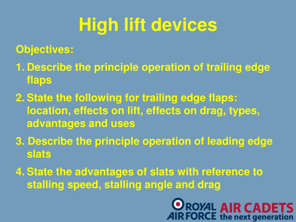 high lift devices