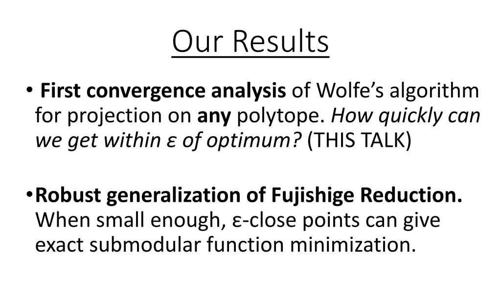 our results
