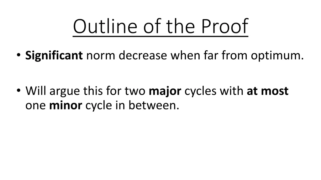 outline of the proof