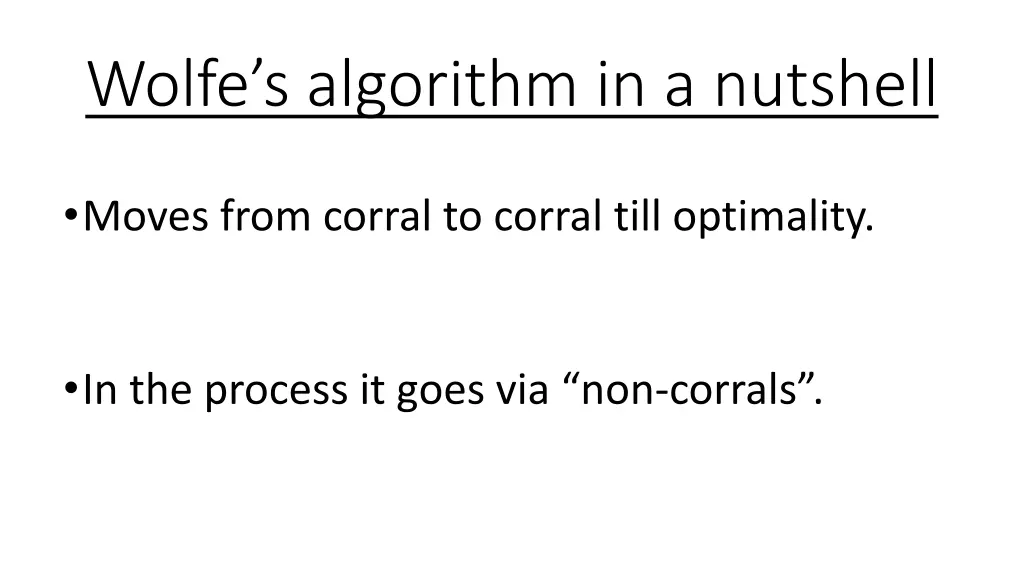 wolfe s algorithm in a nutshell