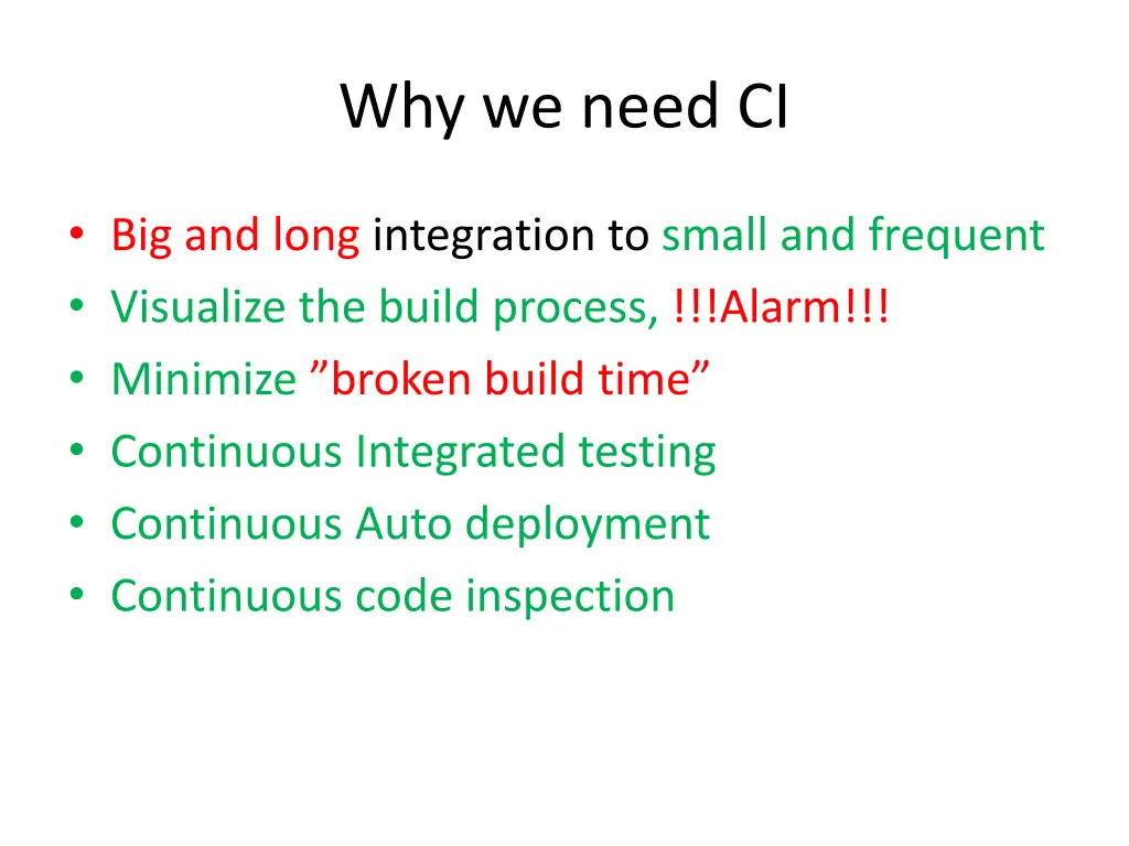 why we need ci
