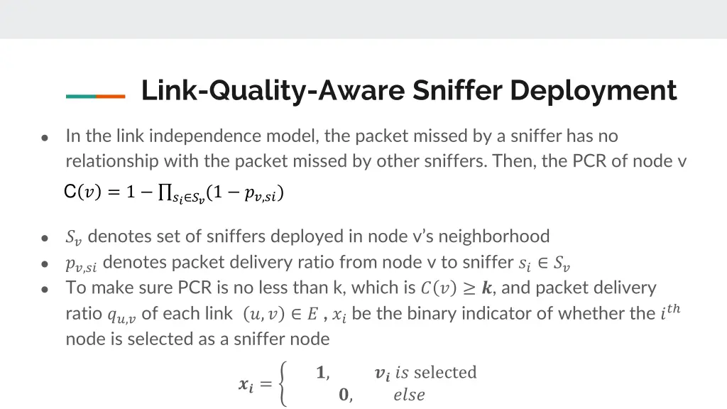 link quality aware sniffer deployment