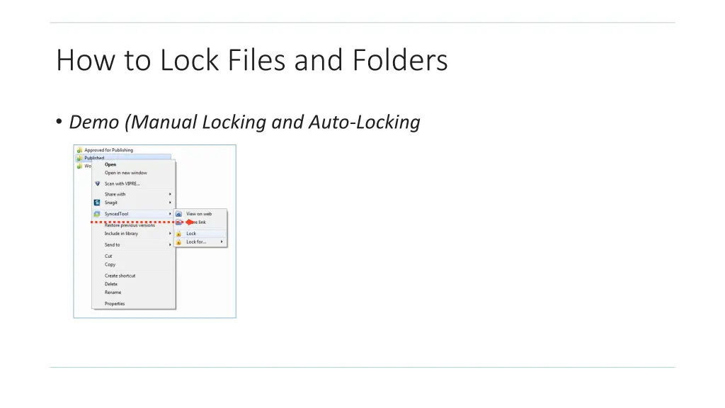 how to lock files and folders