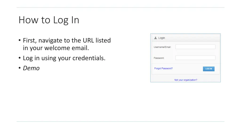 how to log in