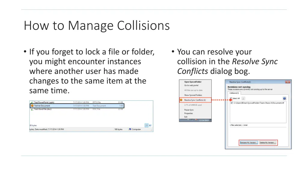 how to manage collisions