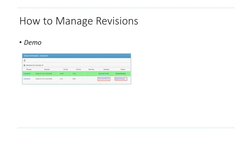 how to manage revisions