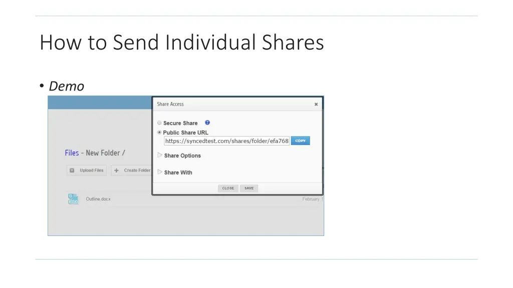 how to send individual shares