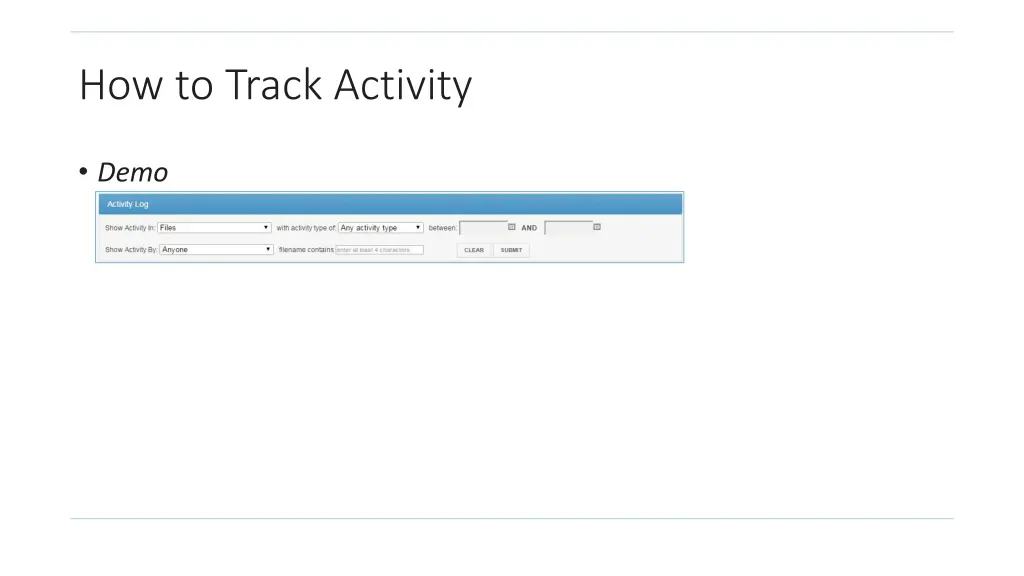 how to track activity