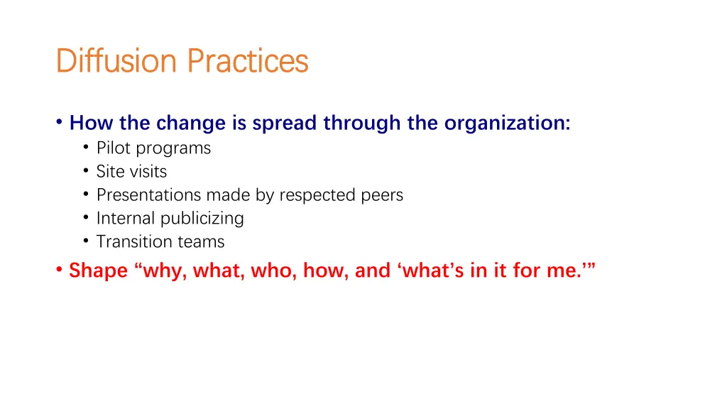 diffusion practices diffusion practices