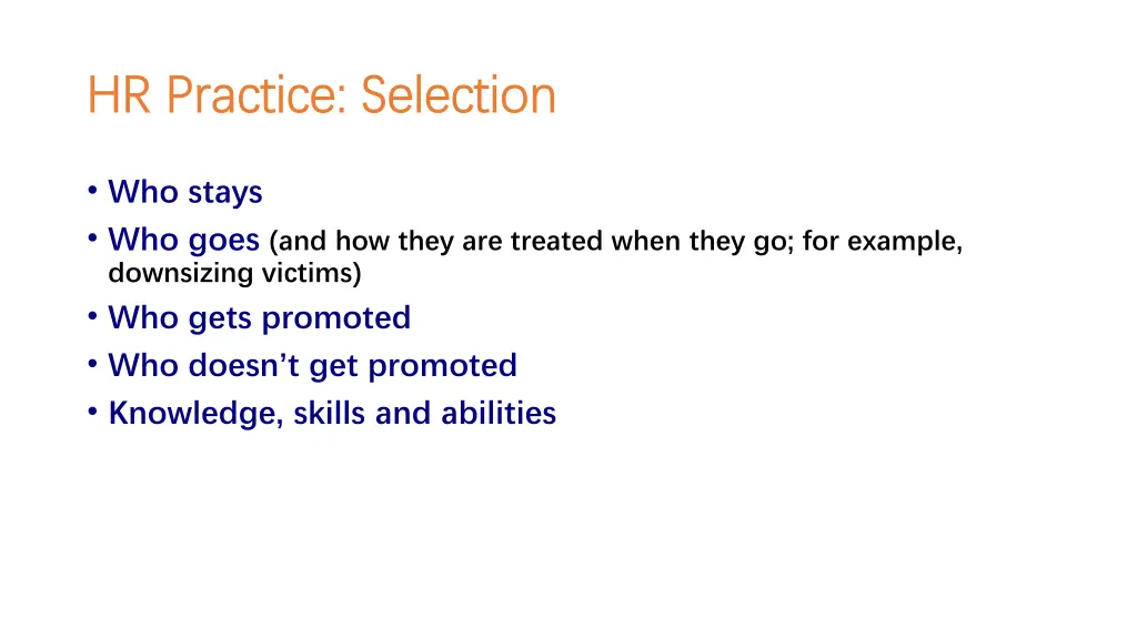 hr practice selection hr practice selection