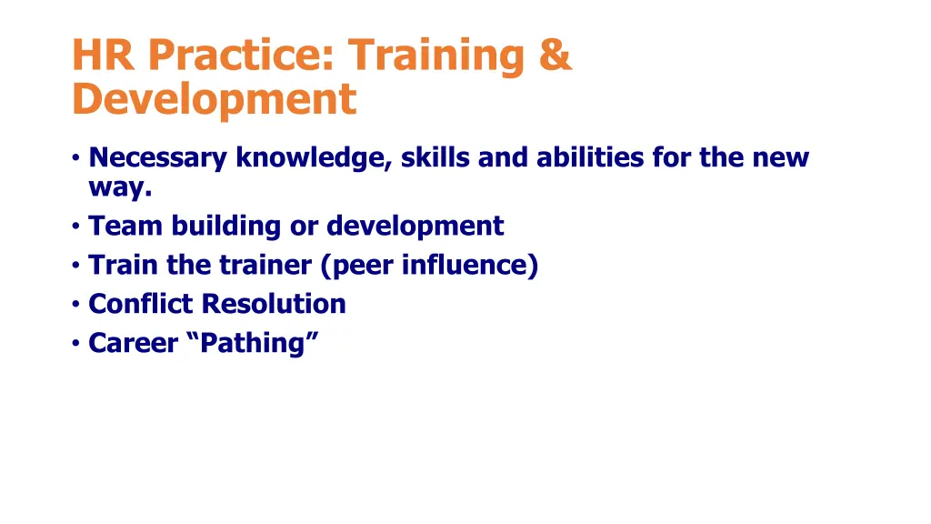 hr practice training development