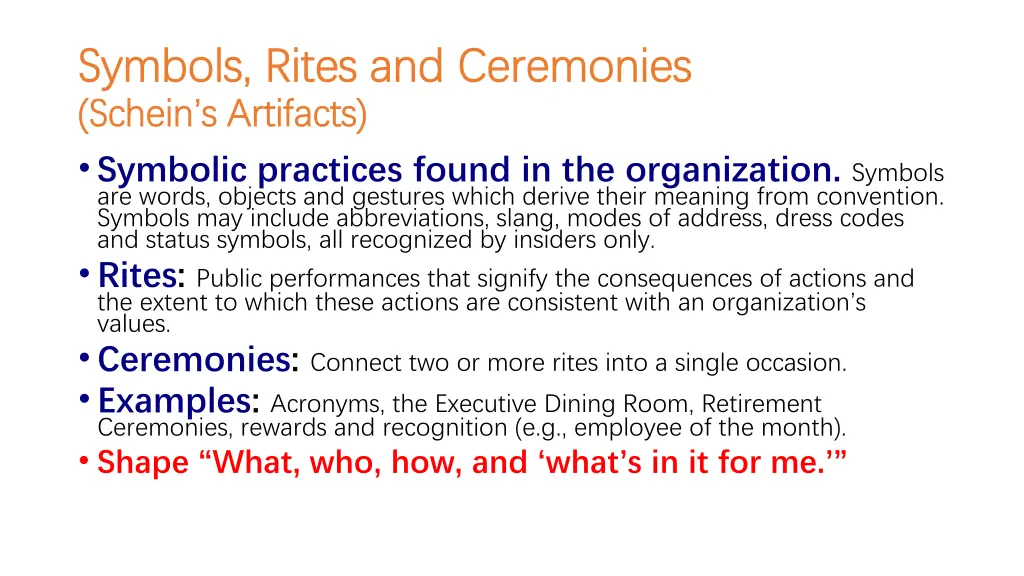 symbols rites and ceremonies symbols rites