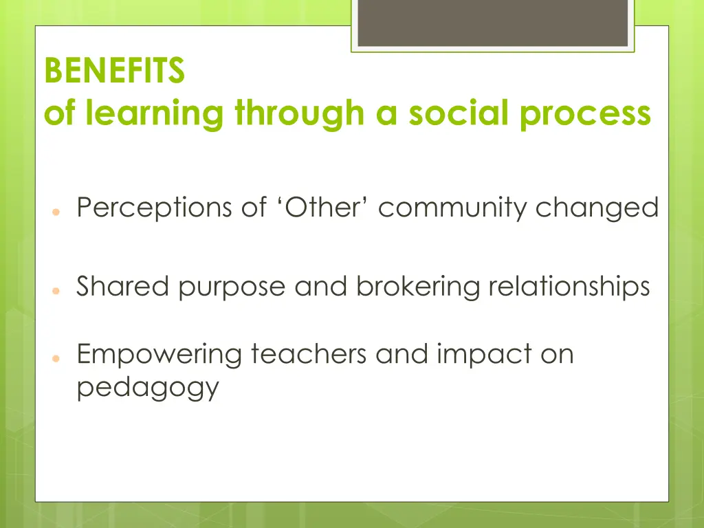 benefits of learning through a social process
