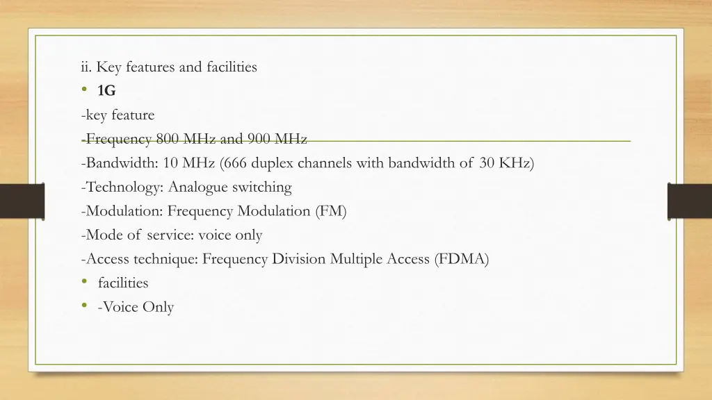 ii key features and facilities 1g key feature