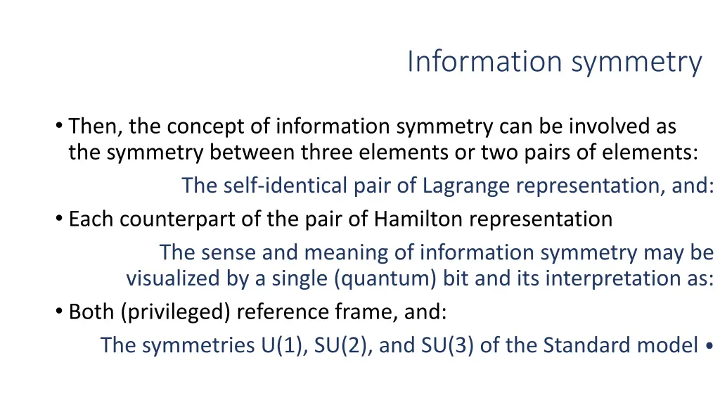 information symmetry