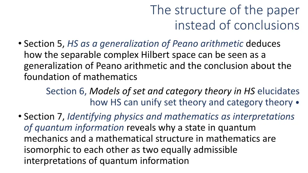 the structure of the paper instead of conclusions 1