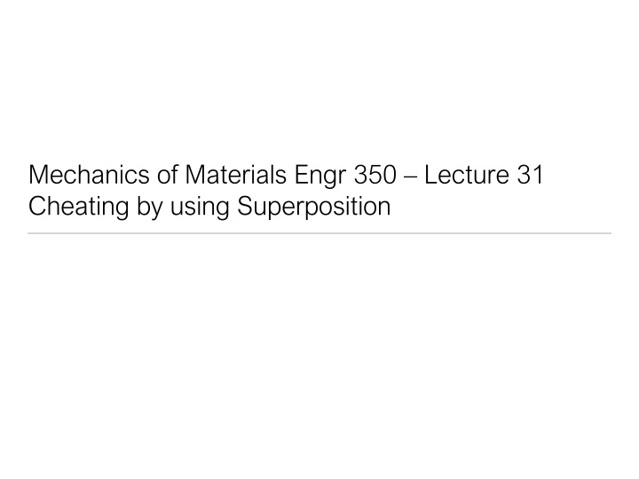 mechanics of materials engr 350 lecture