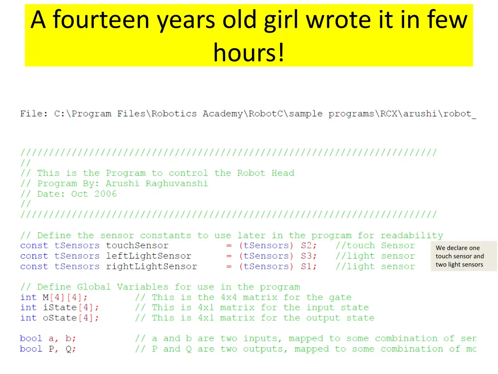 a fourteen years old girl wrote it in few hours