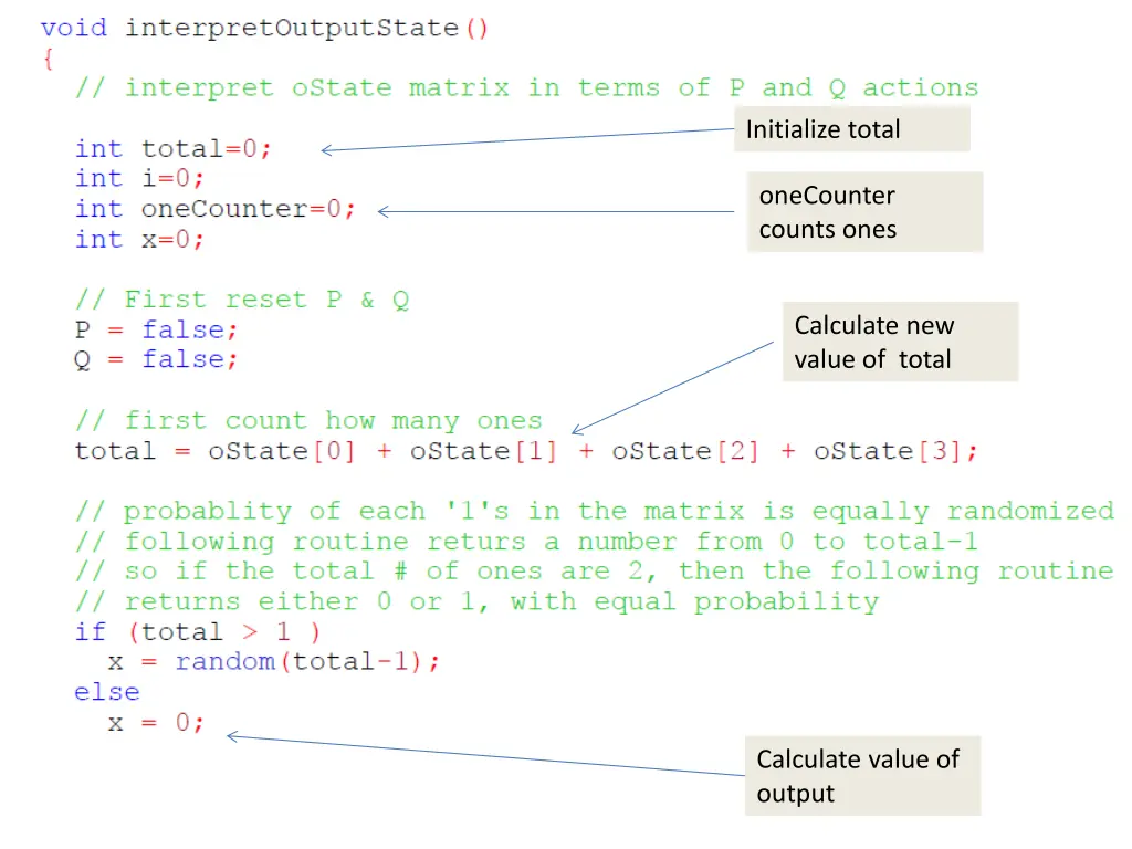 initialize total