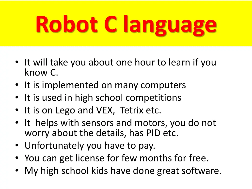 robot c language