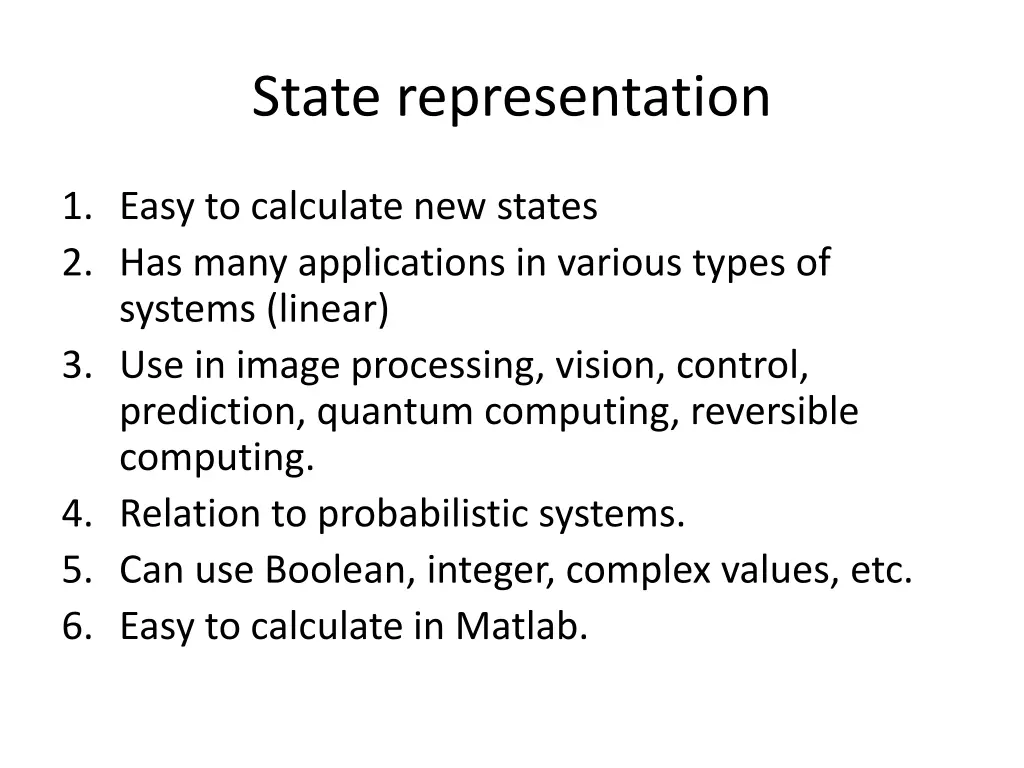 state representation