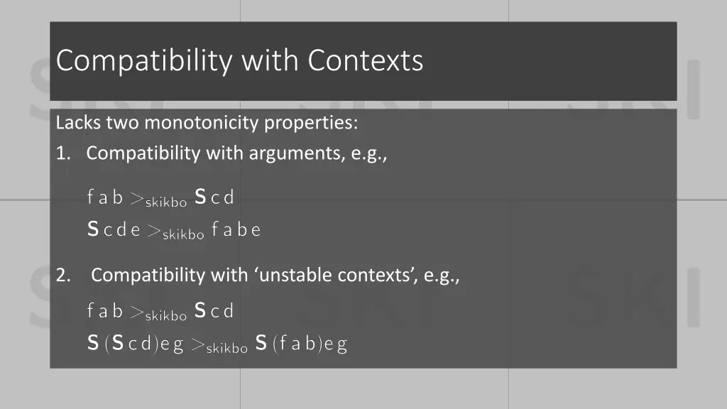 compatibility with contexts