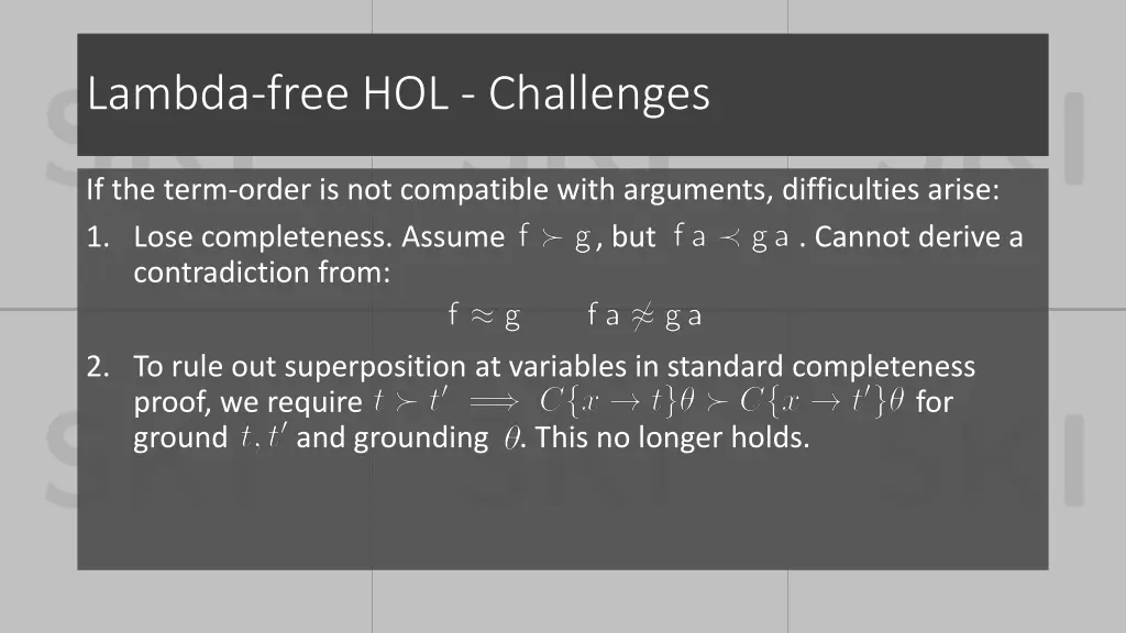 lambda free hol challenges