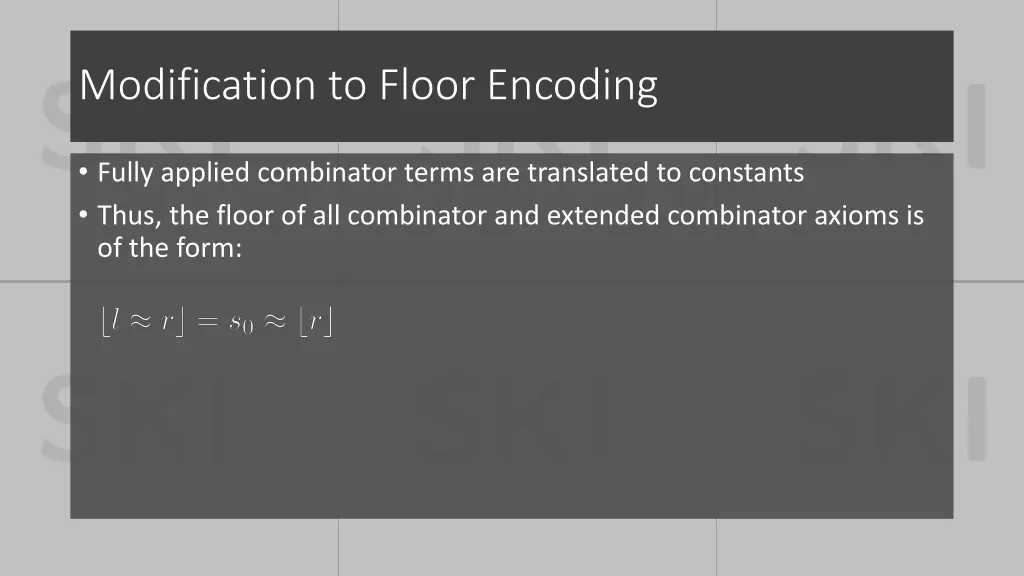 modification to floor encoding