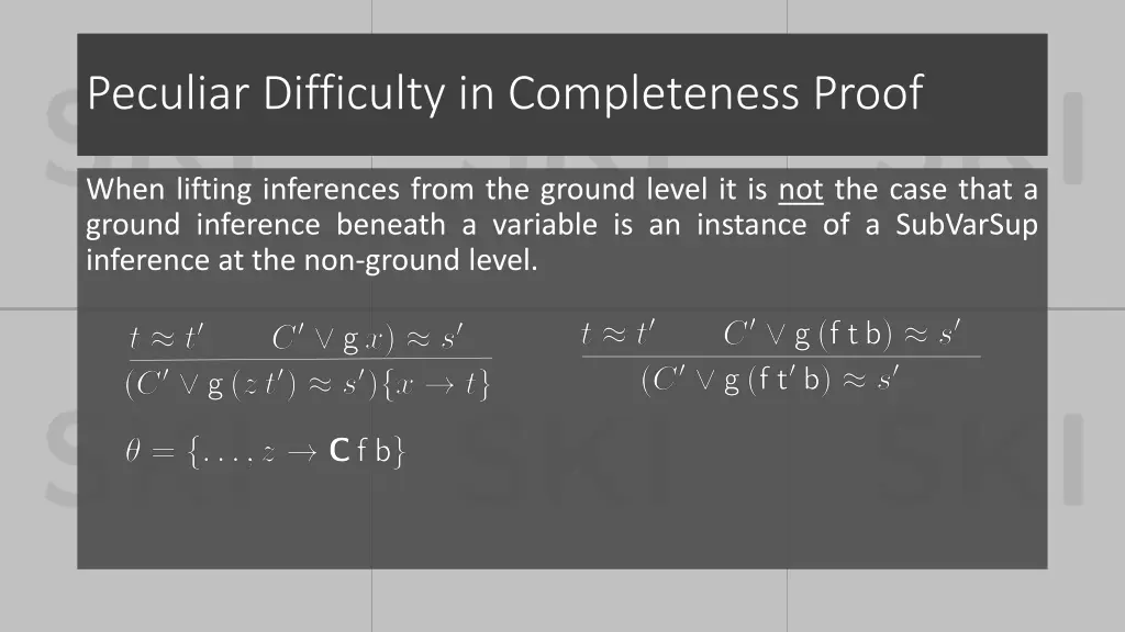 peculiar difficulty in completeness proof