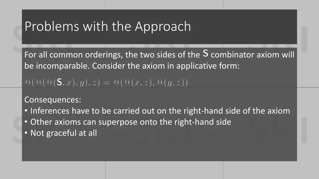 problems with the approach