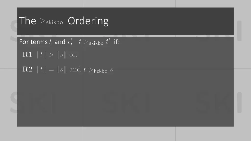 the ordering