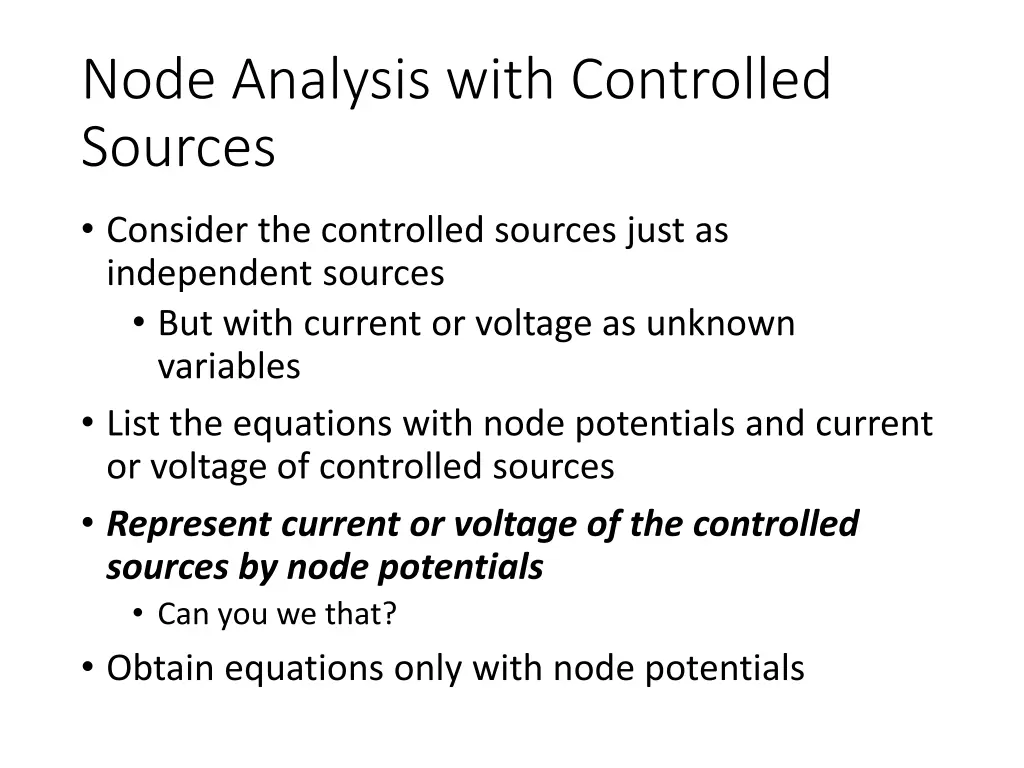 node analysis with controlled sources