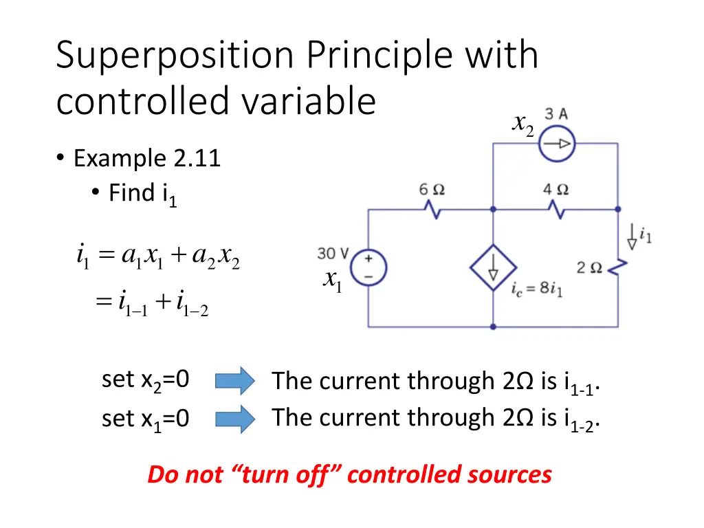 superposition principle with controlled variable 1