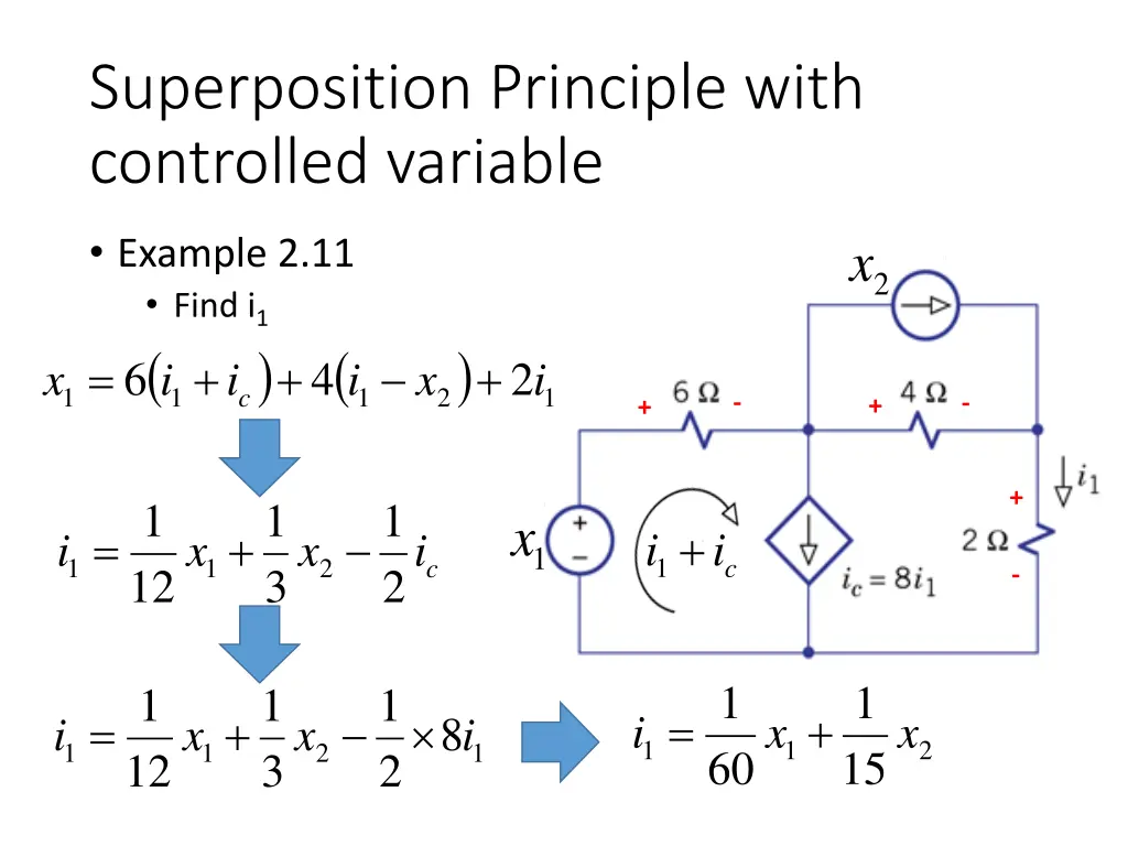 superposition principle with controlled variable
