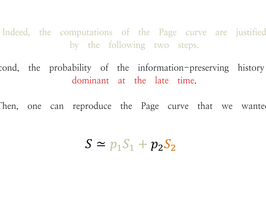 indeed the computations of the page curve 3